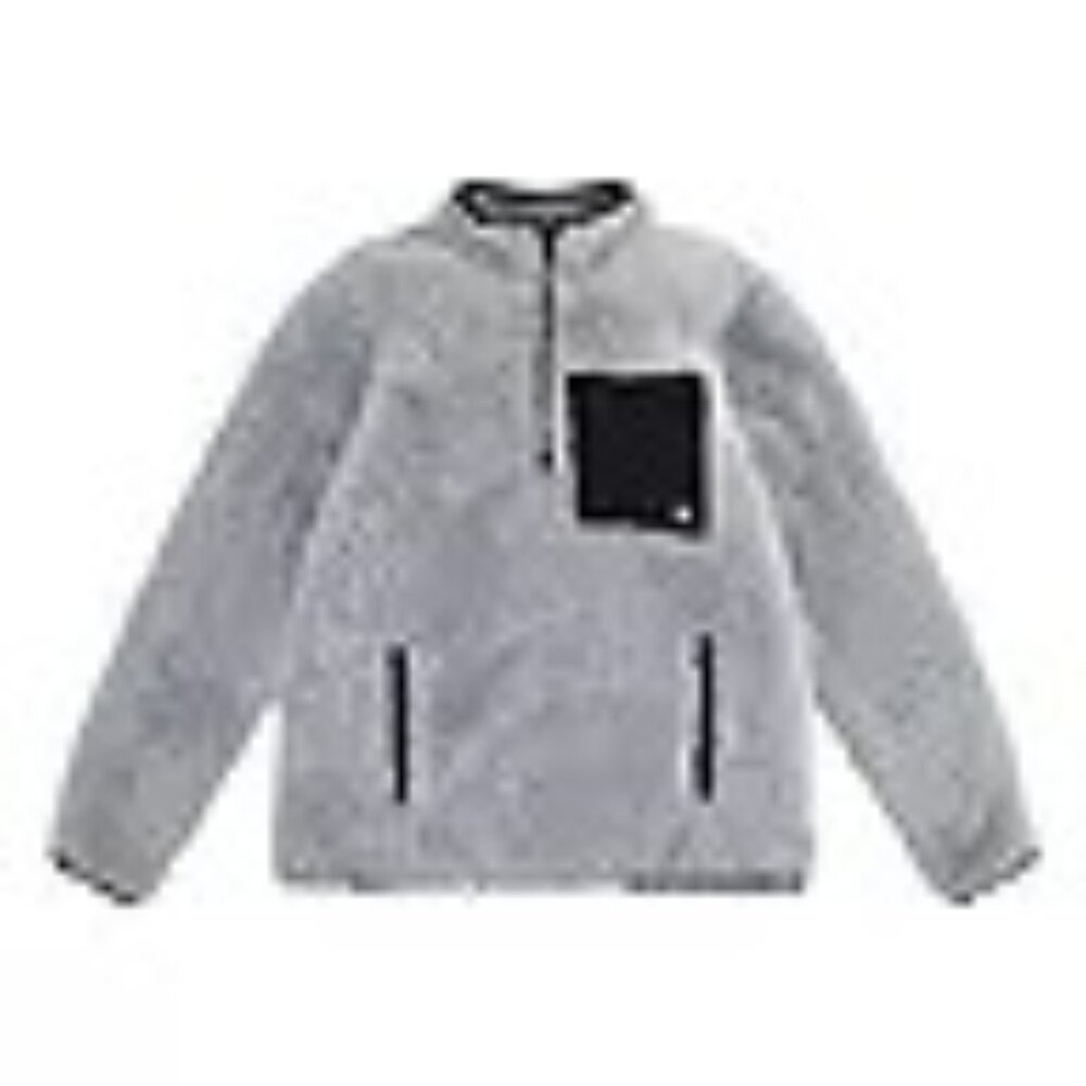 Hurley Boys Sherpa Gray/Black Quarter-Zip Jacket S 6/7 NWT
